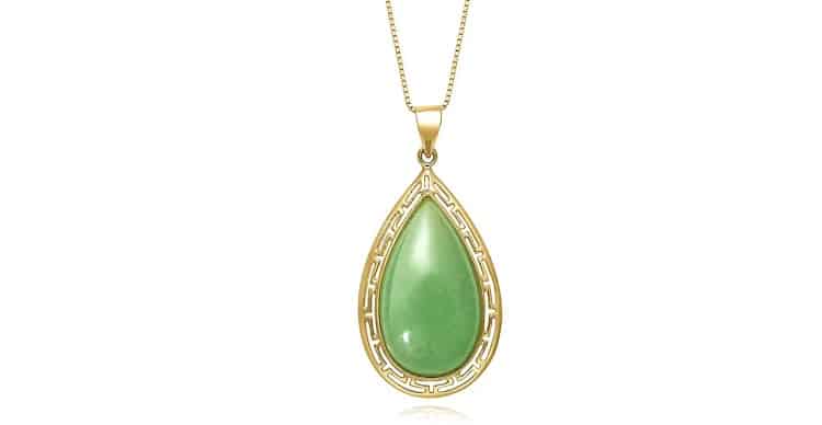 Box Chain Jade Pendant- Heizberg Diamonds