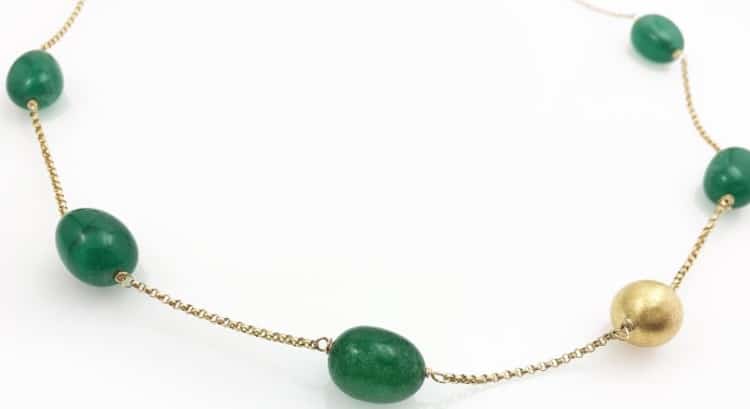 Canadian Jade Gold Necklace- Artful Home