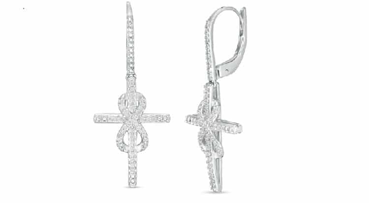 Diamond Cross Infinity Drop Earrings- Zales