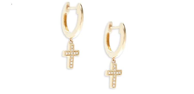 Diamond Dangle Cross Earrings- Saks Fifth Avenue