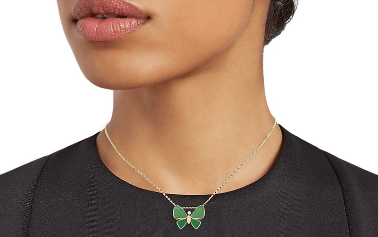 Effy Jade and Diamond Butterfly Pendant