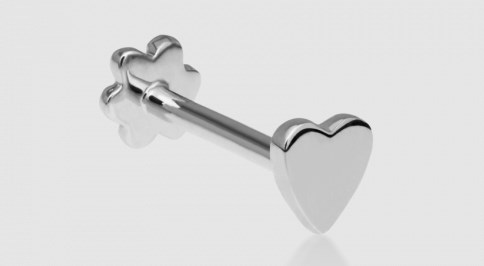 Heart Threaded Stud