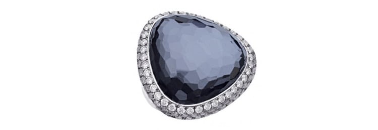 Hematite And Diamond Ring- Bianca Jewelers