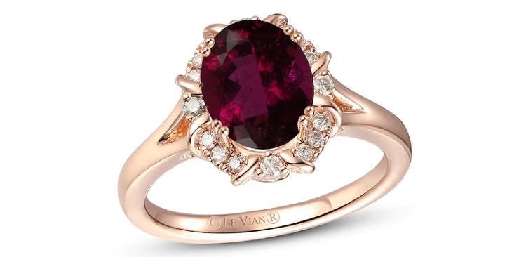 Le Vian Garnet Ring 14K Strawberry Gold