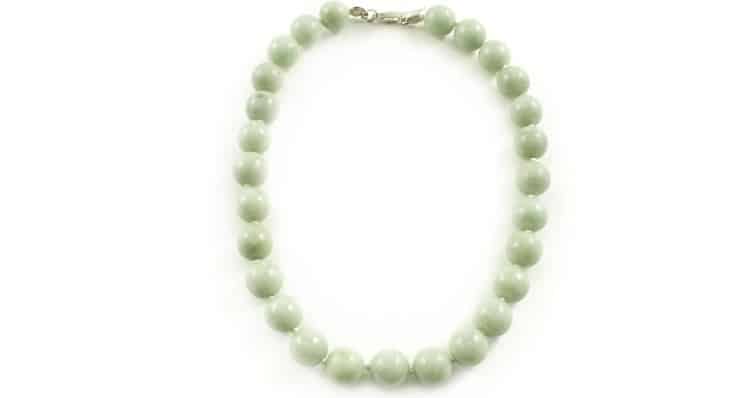 Light Green Jade Beaded Necklace- Jade Maya