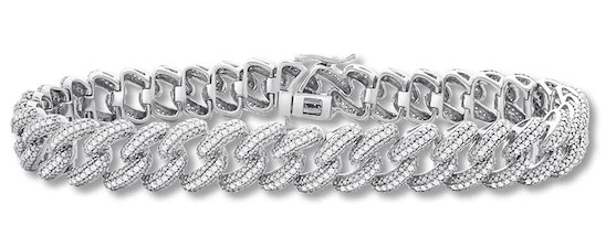 Men's Diamond Cuban Link Bracelet in Sterling Silver- Jared