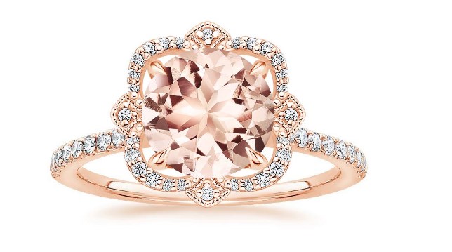 Morganite reina Diamond Ring