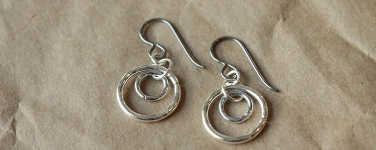 Pure Titanium Double Silver Plated Hoop Dangle Earrings- pretty sensitive