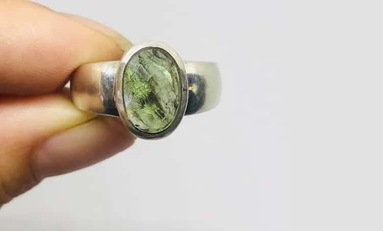 Raw Moldavite Ring Us