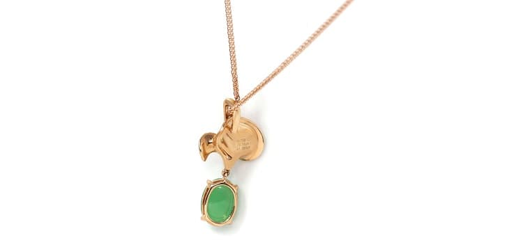 Rose Gold Jade Diamond Pendant Necklace- Baikala