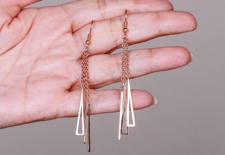 Rose Gold Plated Titanium Chandelier Earrings- EurestiDesigns