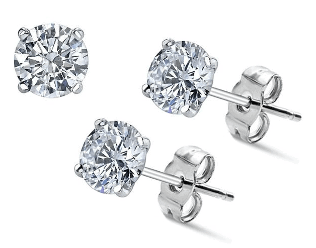 titanium diamond studs