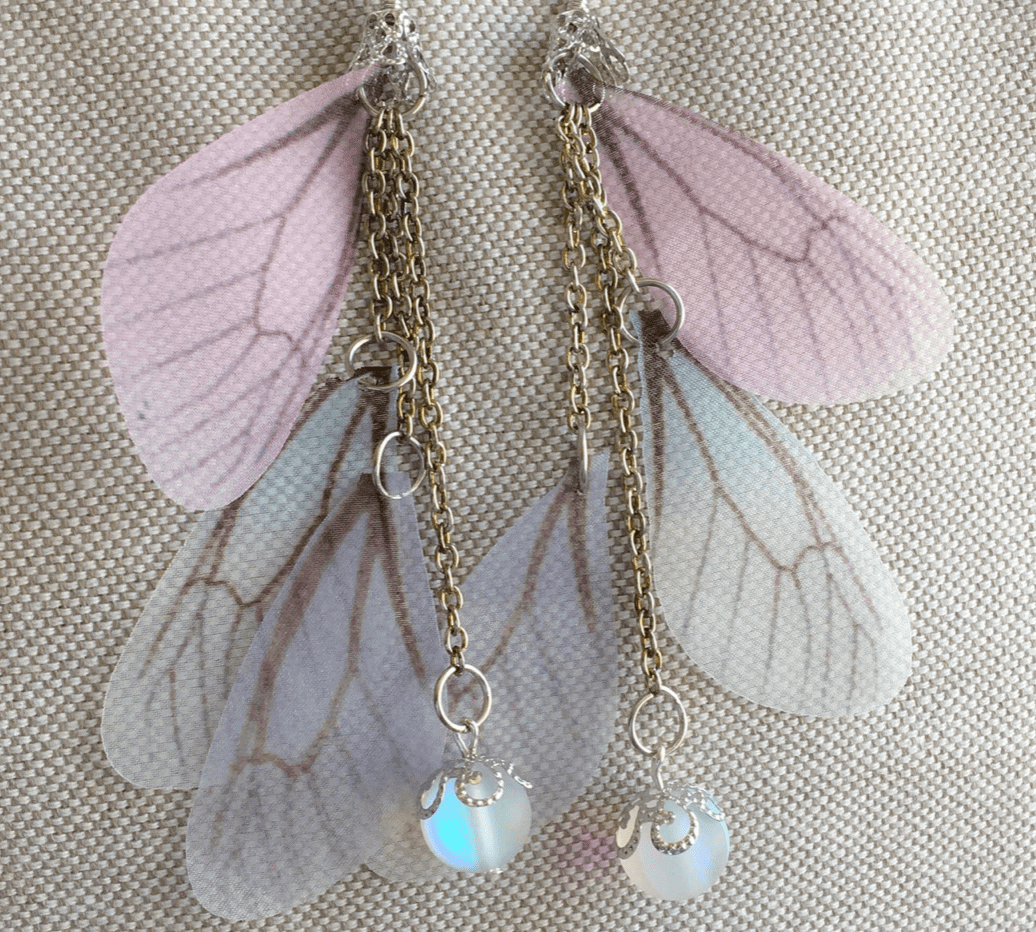 Opal Butterfly Wings Earrings- Hamahandmade (Etsy)