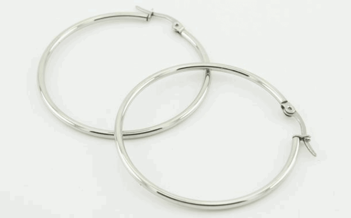 Small to Large Surgical Steel Silver-Tone Hoop Earrings- JezebelAccessories