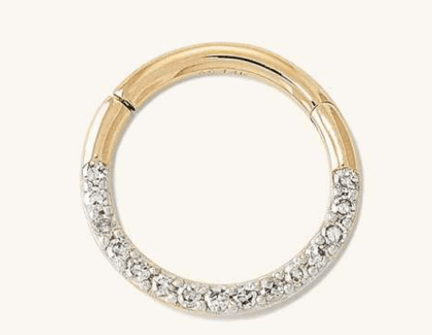 Cartilage Pave Diamond Mini Hoop- Mejuri