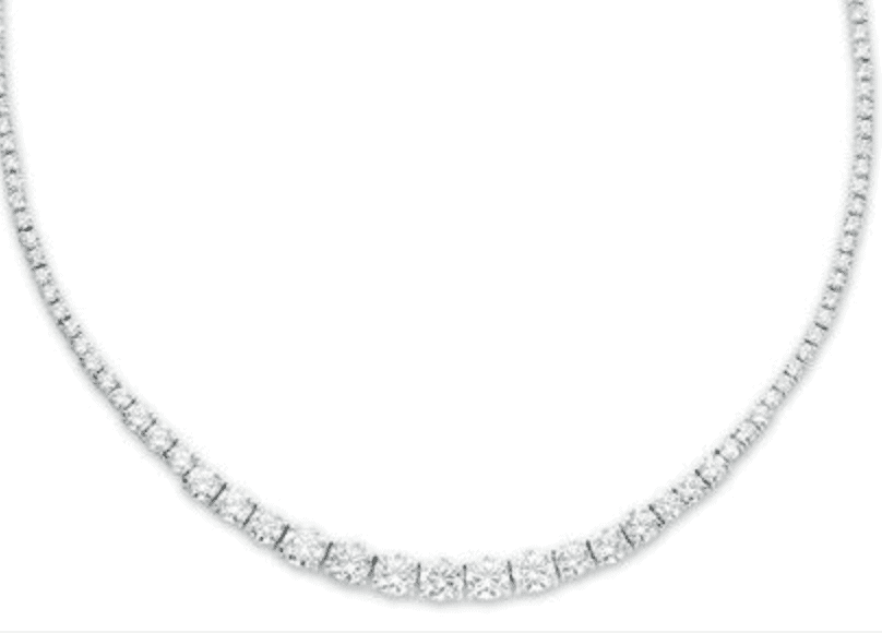 Cubic Zirconia Graduated Tennis Necklace- Piercing Pagoda