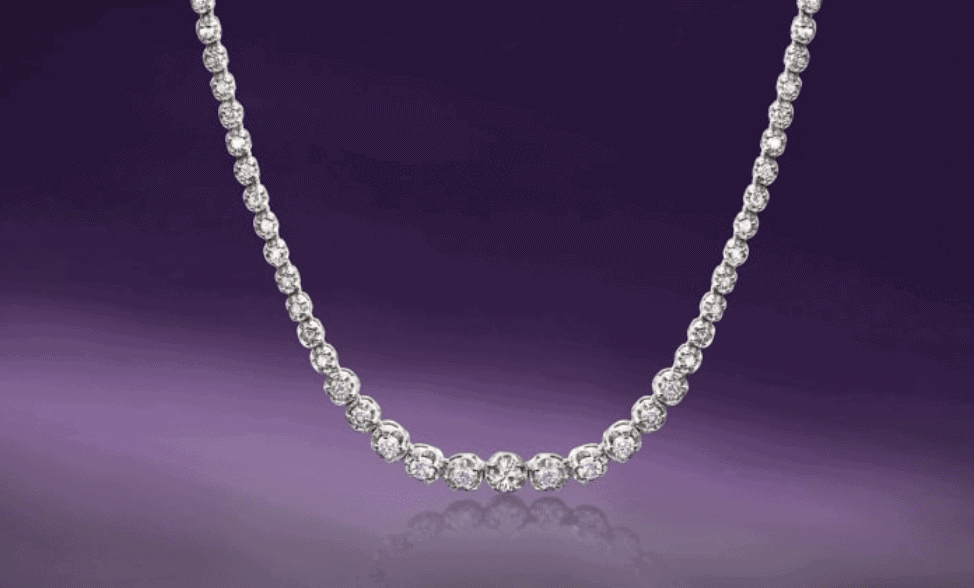 3.45 Carat Graduated Diamond Tennis Necklace- Ross Simmons