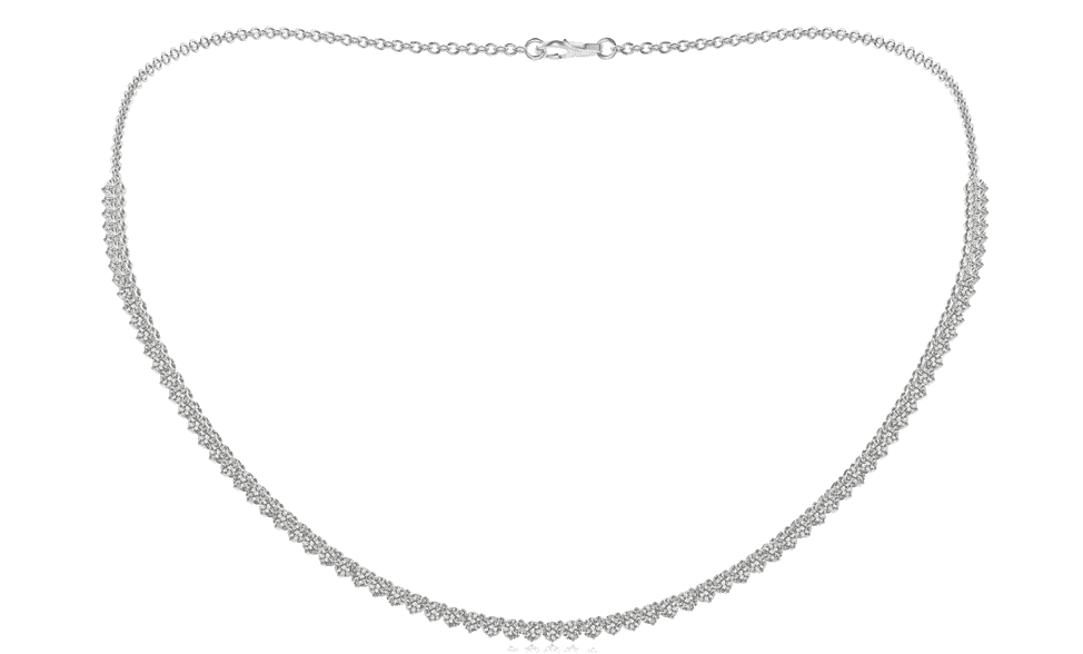 Three- Prong Set Diamond Half Tennis Necklace- Angara