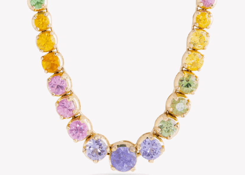 Rainbow Bright Tennis Necklace- Stone and Strand