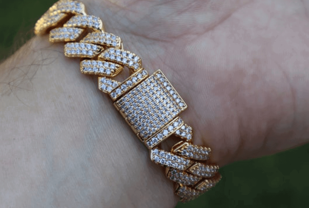 Cuban Link Prong Bracelet with Lab CZ- Shop Jewelry Co