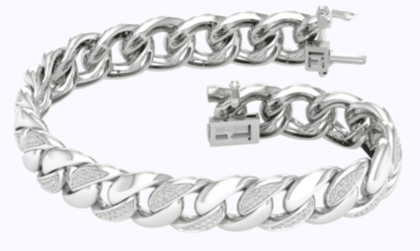 Alternating Diamond Cuban Link Bracelet- Verlas