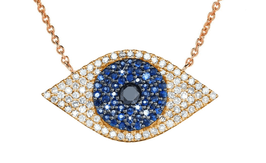 Blue Sapphire Evil Eye Pendant- Angara