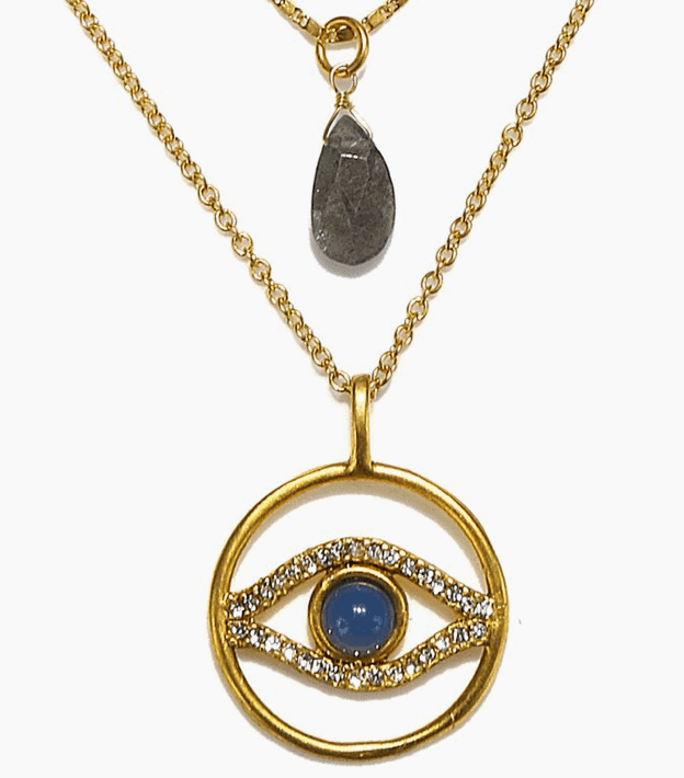 Evil Eye 3-Strand 22K Yellow Gold Necklace- Sequin