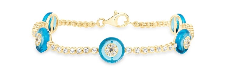 18K Gold Evil Eye Tennis Bracelet