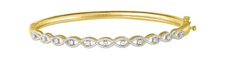 Cascading Diamond Evil Eye Bangle