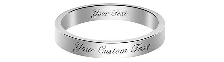 Fanery Sue Personalized Ring for Men Women Custom Engraved Name Promise Ring Wedding Band Valentines Mothers Gift