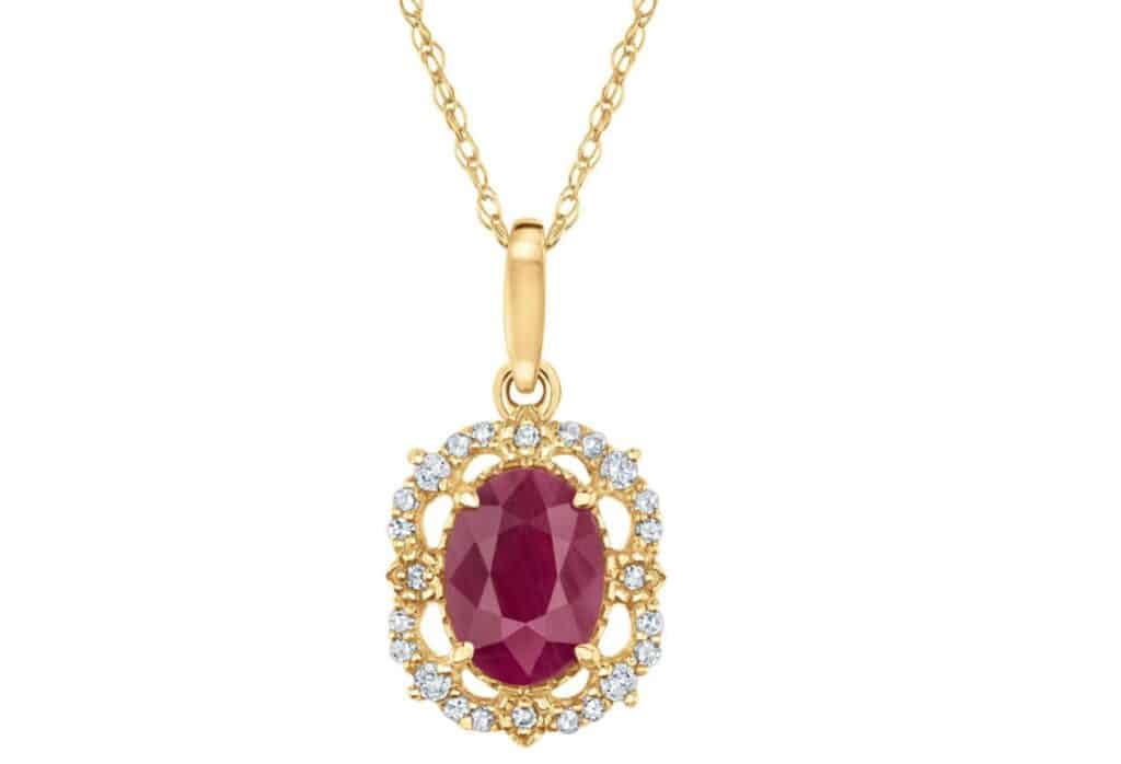 Genuine Oval Ruby and Diamond