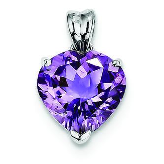 Sears Pendant Gemstone Sterling Silver Amethyst Diamond Charm Pendant