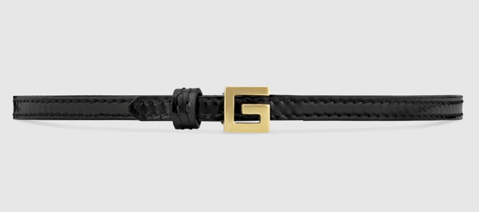 Leather Choker with Square G