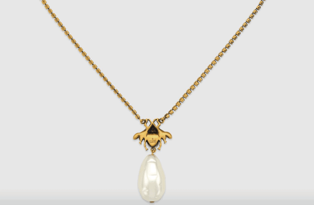 Bee Necklace with Pearl