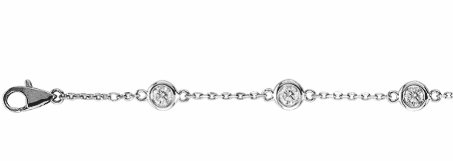 Bezel Set Diamond Anklet Bracelet in 14K Gold