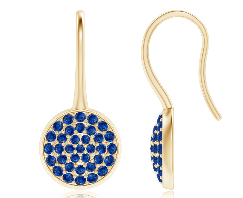 Pavé Set Sapphire Circle Earrings