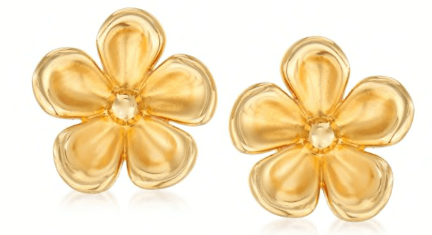 Concave Flower Stud Earrings