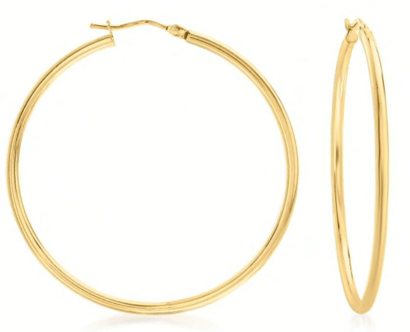 Italian 2mm Gold Hoop Earrings