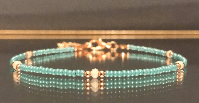 Turquoise Seed Bead Anklet