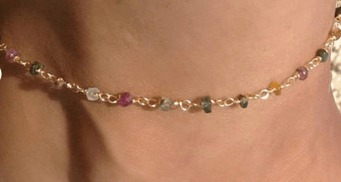 Tourmaline Rosary Anklet