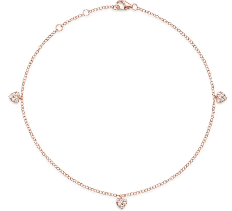 Diamond Heart Anklet Bracelet