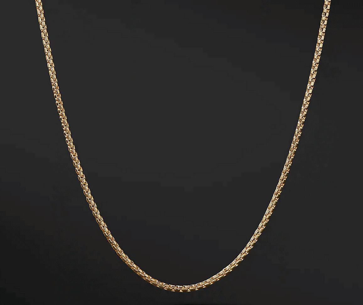 1.7 mm Gold Box Chain Necklace