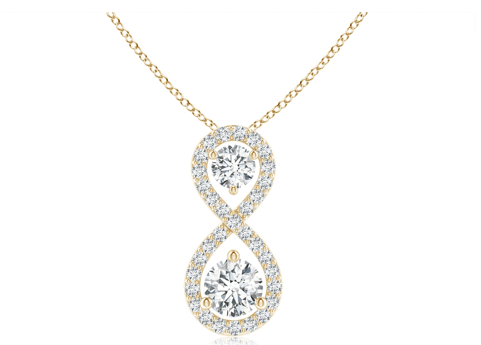 Prong-Set Double Diamond Infinity Pendant