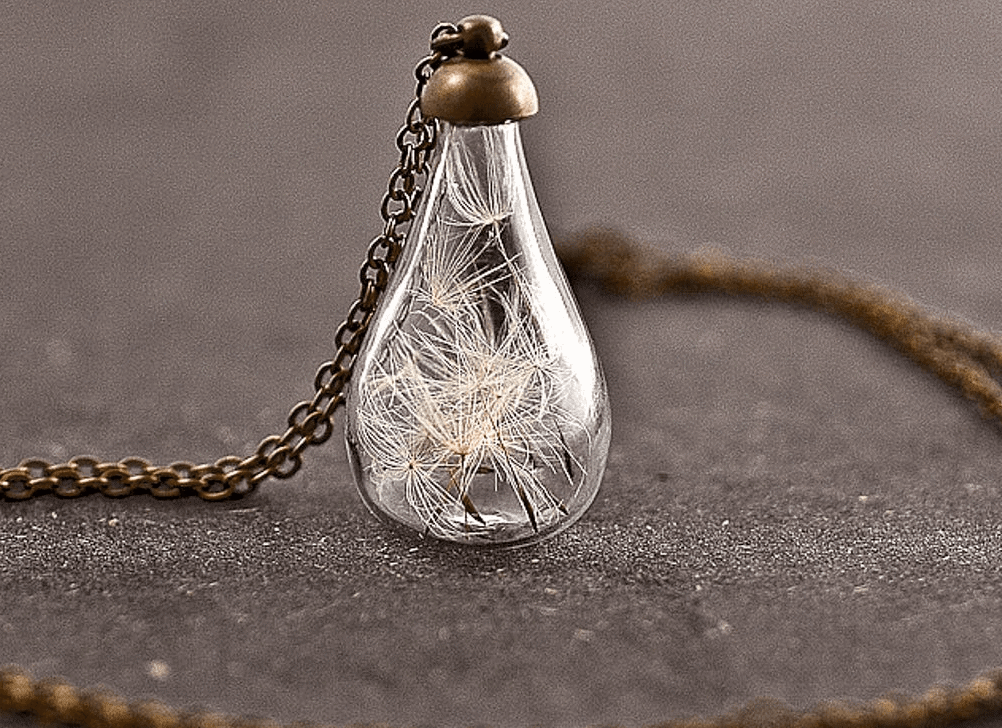 Hand Blown Glass Teardrop Necklace