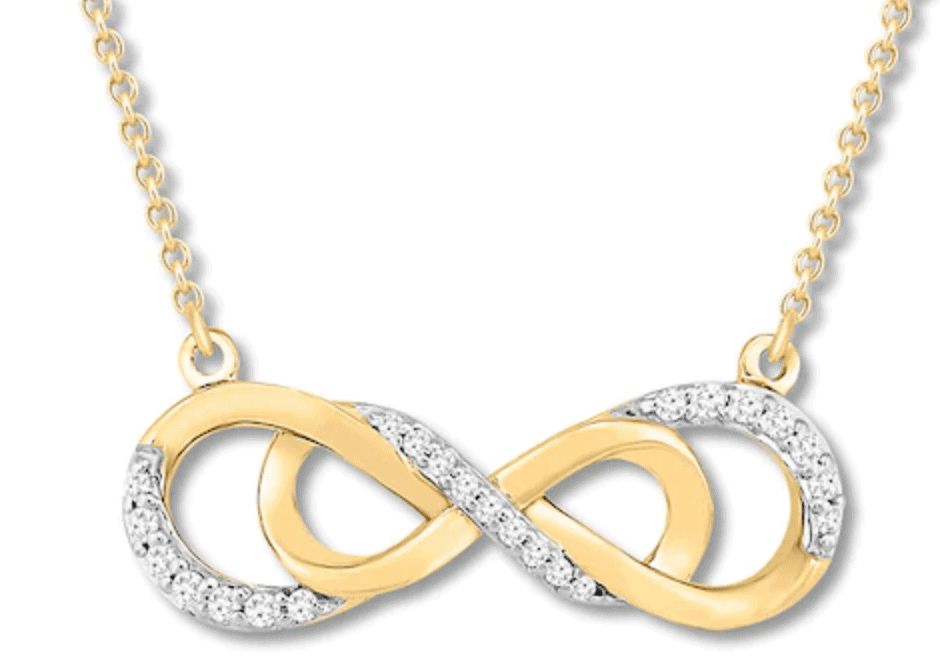 10K Yellow Gold Diamond Infinity Necklace