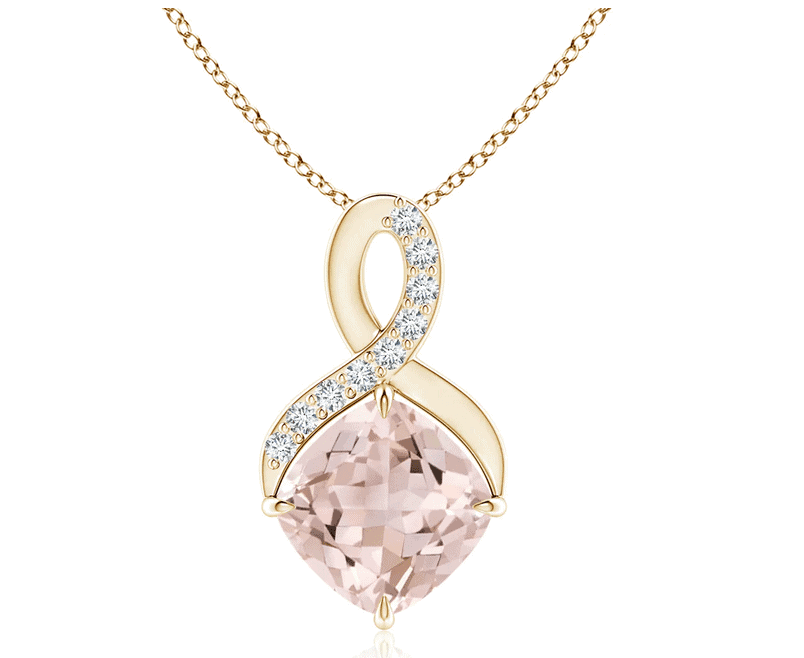 Claw-Set Morganite Infinity Pendant