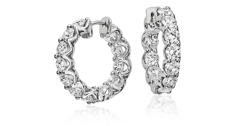 Diamond Hoop Eternity Earrings