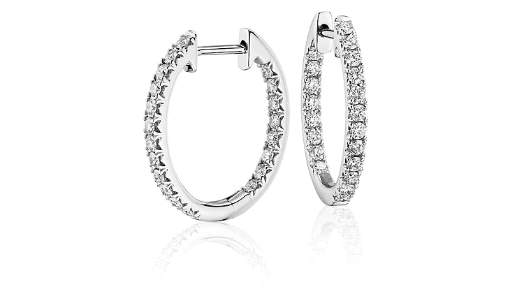 Diamond Pavé Hoop Earrings