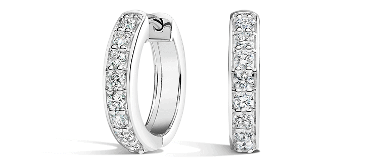 Luxe Diamond Huggie Hoop Earrings