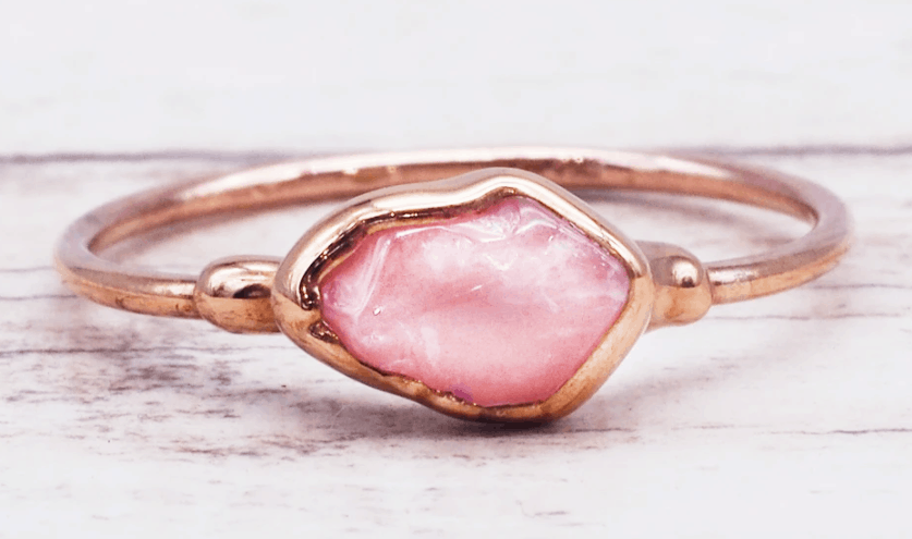 ROSE GOLD ROSE QUARTZ RING